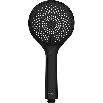 WENKO 24924100 - душова глава със система за пестене на вода 11x11 cm черна (WE0349)