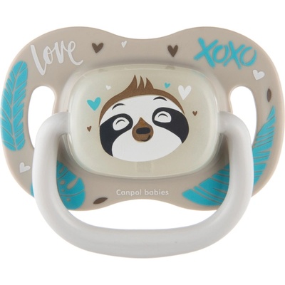 Canpol babies Симетрична силиконова залъгалка Canpol - Exotic, 6-18 m, Ленивец (34/921_leni)