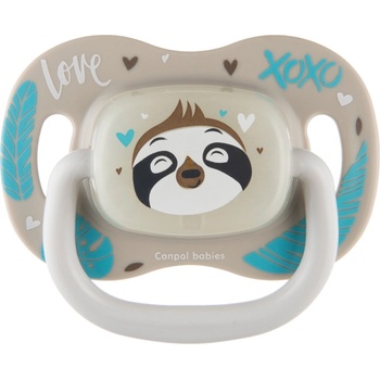 Canpol babies Симетрична силиконова залъгалка Canpol - Exotic, 6-18 m, Ленивец (34/921_leni)