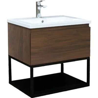 Koupelnová skříňka s umyvadlem SAT B-Way 59x30x45 cm ořech mat BWAY60NUTU