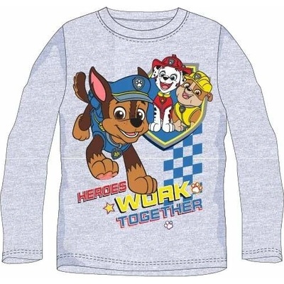 chlapecké tričko Paw Patrol dlouhý rukáv šedá