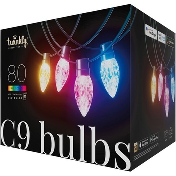 Twinkly TWC9080STP-GEU LED RGB Vonkajšia vianočná reťaz 80xLED 26,5 m IP44 Wi-Fi TW0045