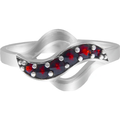 Český granát prsten stříbrný 120969