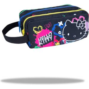 COOLPACK Ученически несесер CoolPack Primus Hello Kitty Neon Black, 3 ципа