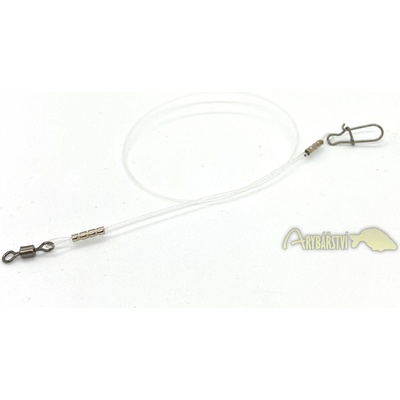 Albastar Fluorocarbonový návazec s obratlíkem a karabinkou 25 cm 15 kg