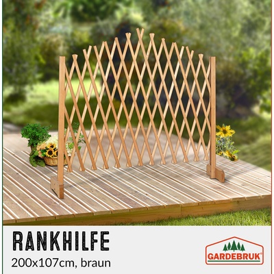 FurniGO Zahradní mřížkový plot 200x107 cm - přírodní