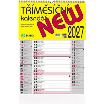 Bobo Nástěnný tříměsíční NEW 2027