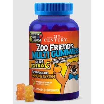 21st Century Мултивитамини за Децa - Zoo Friends Multi Gummies + Extra C | 21st Century (21ST9232)