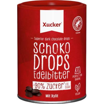 Xucker tmavé čokoládové kvapky horká 200 g