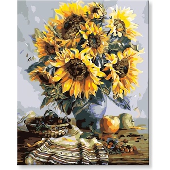 Maľovanie podľa čísel Váza so slnečnicami