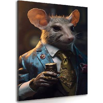 Obraz zvířecí gangster potkan - 80x120