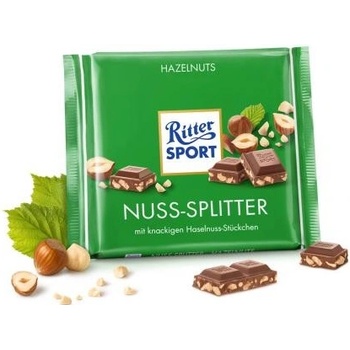 Ritter Sport mliečná čokoláda s kousky lískových oříšků 100g