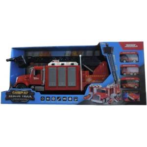 Man Yuk Toys Многофункционален пожарникарски камион с колички - 46 см (jp588-113a)