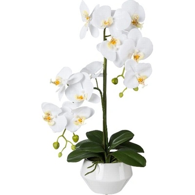 umělá Orchidej bílá v květináči, 52cm