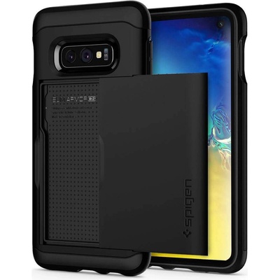 Spigen Slim Armor CS Case - хибриден кейс с отделение за кр. карти и най-висока степен на защита за Samsung Galaxy S10E (черен)