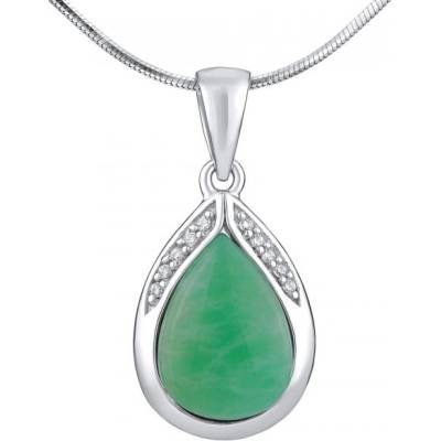 SILVEGO Strieborný prívesok s prírodným Jadeitom JST13327JAP