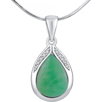 SILVEGO Strieborný prívesok s prírodným Jadeitom JST13327JAP