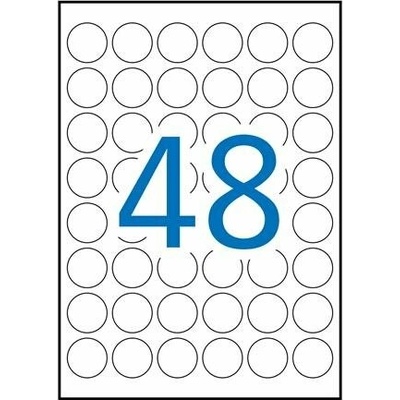 Etikety, 30 mm, okruhlé, polyester, odolné voči poveternostným podmienkam, oblé rohy, biela, APLI, 960 etikiet balenie