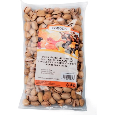 Velkoobchod Pohoda Pistácie Jumbo pražené solené 500 g