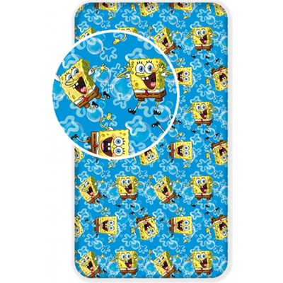 Jerry Fabrics bavlna napínací prostěradlo Sponge Bob blue 90x200x25