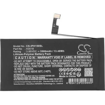Cameron Sino iPhone 15 CAMERON SINO литиево-полимерна батерия 3, 85 V / 3500 mAh, съвместима с Apple A3018, ЧЕРНА CS-IPH150SL (CS-IPH150SL)
