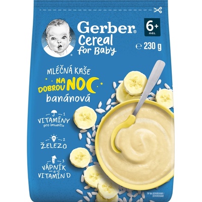 Gerber Cereal mléčná kaše banánová Dobrou noc 230 g