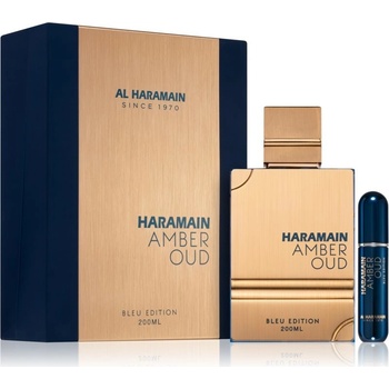 Al Haramain Amber Oud Blue Edition EDP 200 ml + Al Haramain Amber Oud Blue Edition plnitelný rozprašovač parfémů dárková sada