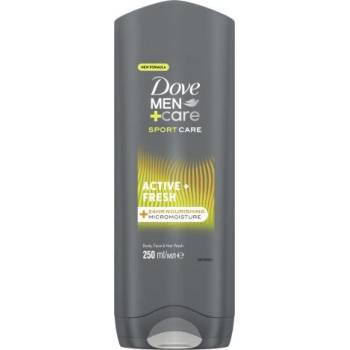 Dove Men + Care Sport Care Active + Fresh укрепващ душ гел за тяло и лице след спорт 250 ml за мъже