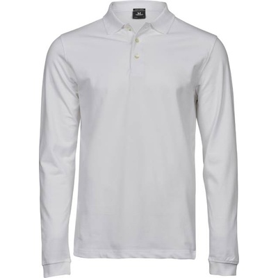 TEE JAYS tj1406 / Мъжка еластична поло тениска с дълъг ръкав - бяла xxl (18140600105)