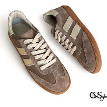 GNStyle ДАМСКИ СПОРТНИ ОБУВКИ ИЗРАБОТЕНИ ОТ ЕСТЕСТВЕН ВЕЛУР И ЕСТЕСТВЕНА КОЖА В БЕЖОВО И ЗЛАТИСТО С АТРАКТИВЕН ДИЗАЙН