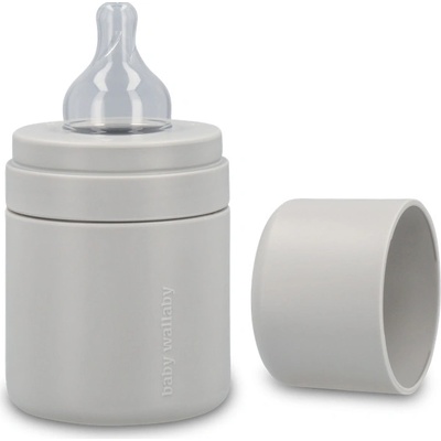 Baby Wallaby kojenecká antikoliková láhev Light grey 120 ml