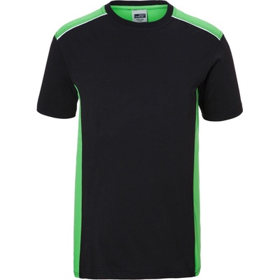 James & Nicholson tričko JN 860 Color krátký rukáv pánské černé /lime zelené