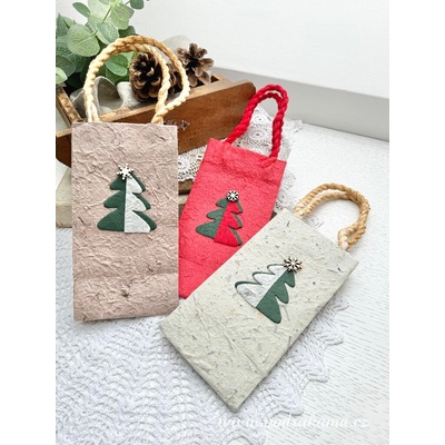 Pod Rukama Dárková taška 10x18x8 cm - T3 vánoční Barevnost: červená