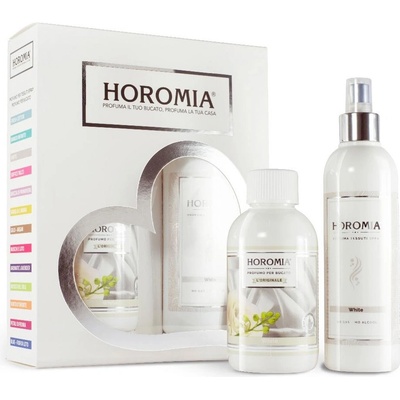 Horomia Kazeta Horotwins White parfém na prádlo 250 ml + parfémový sprej na textil 250 ml