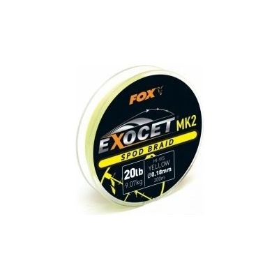 Fox Šnúra Exocet MK2 Spod Braid Yellow 300m 0,18mm 9,07kg
