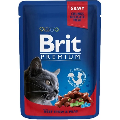 Brit Premium Cat Beef Stew & Peas 24 x 100 g