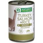 Nature's Protection Nature's Protection CAT Turkey, Salmon & Rice консерва с пуешко месо, сьомга и ориз, за кастрирани котки, Литва - 400 гр