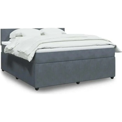 vidaXL 11461.3287801 Boxspring postel s matrací tmavě šedá samet