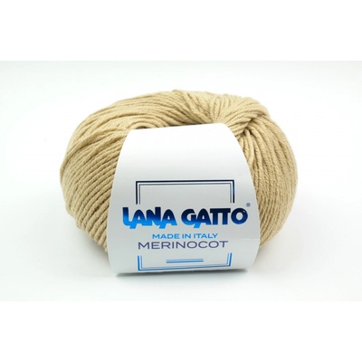Lana Gatto pletací příze vlna merino bavlna MERINOCOT písková