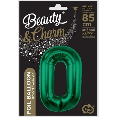 Godan Fóliový balónek B&C číslo 0 lahvově zelený 85 cm
