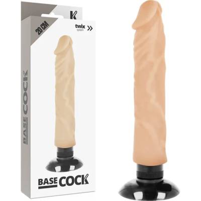 Пенис вибратор с вакуумна основа, 20см. - Basecock Twix 1 (D-223029)