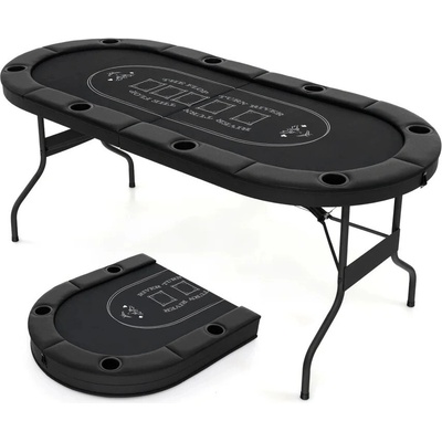 Costway Skládací pokerový stůl pro 6-8 hráčů 180 cm – Zboží Dáma