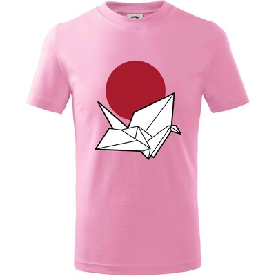 Japan culture origami tričko detské ružová