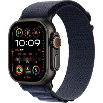 Apple Watch 49 mm námornícky modrý Alpský ťah Large vyhotovenie z čierneho titánu MYPY3ZM/A