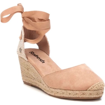REFRESH 172642 Suede Wedge Espadrilles - Beige (Beige)