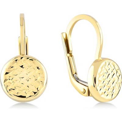 Lillian Vassago zlaté patentové náušnice s gravírom LLV06-GER138