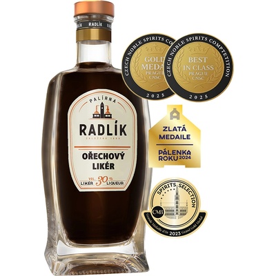 Radlík Ořechový likér 30% 0,5 l (čistá fľaša)