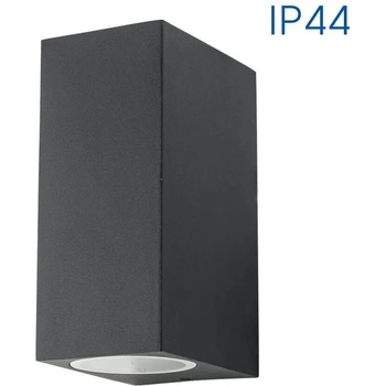 Image 1 of VIVALUX ФАСАДНО ОСВЕТИТЕЛНО ТЯЛО PORTO/SQ GU10 2x35W IP44 68x150x92мм ЧЕРЕН МАТ (VIV004249)