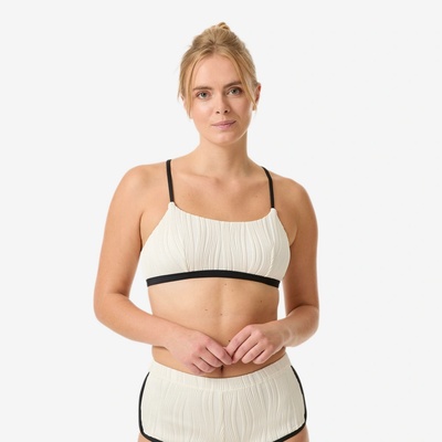Decathlon Vrchný diel dámskych plaviek na surf Katy Bonbon biely