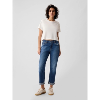 GAP Džíny girlfriend Mid Rise modré